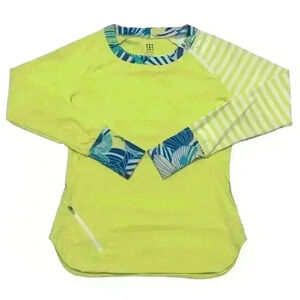 Title Nine Long Sleeve Rash Guard Swim Top Lime. Green Womens Sz S Athleisure